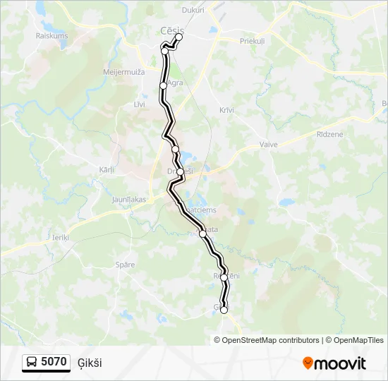 Автобус 5070: карта маршрута
