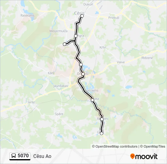 Автобус 5070: карта маршрута