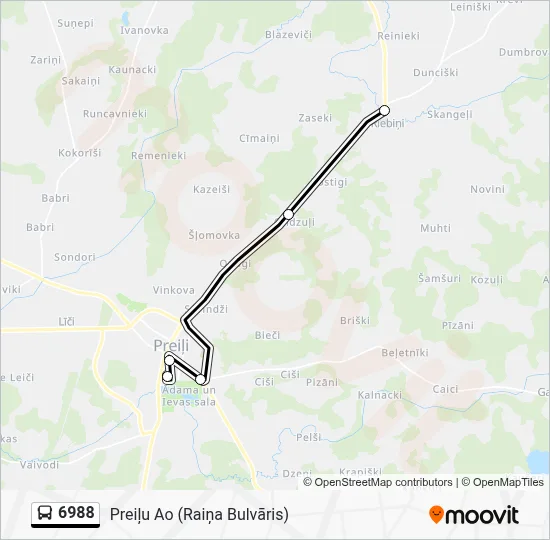 6988 Bus Line Map