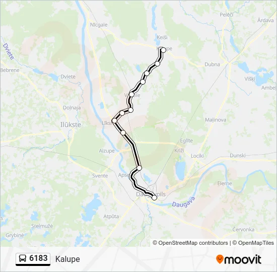 Автобус 6183: карта маршрута