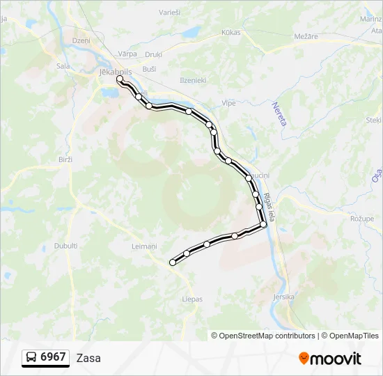 Автобус 6967: карта маршрута