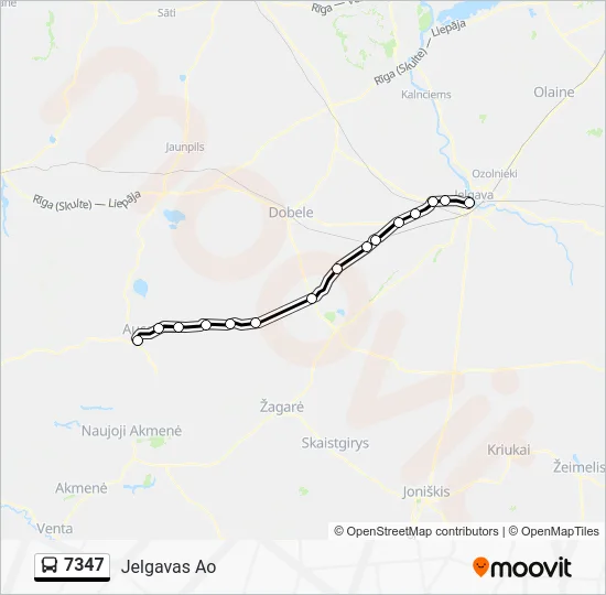 Автобус 7347: карта маршрута