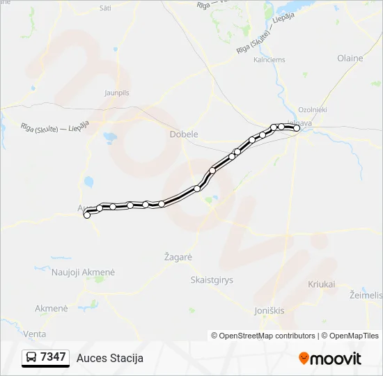 Автобус 7347: карта маршрута