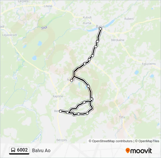 Автобус 6002: карта маршрута