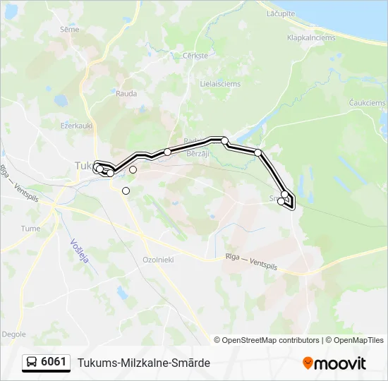 Автобус 6061: карта маршрута