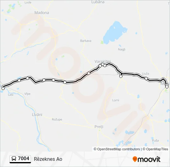 Автобус 7004: карта маршрута
