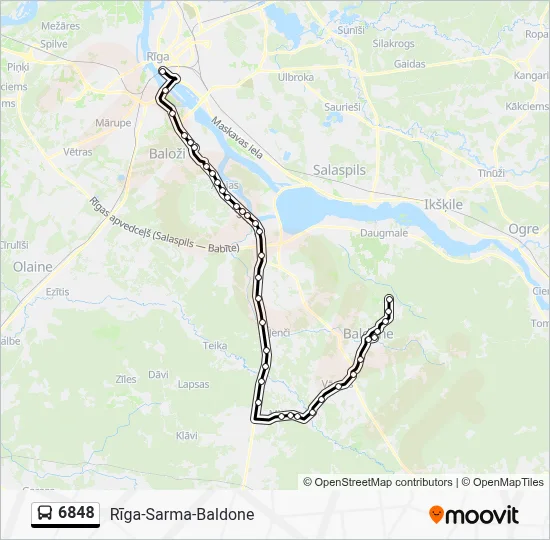 6848 Bus Line Map