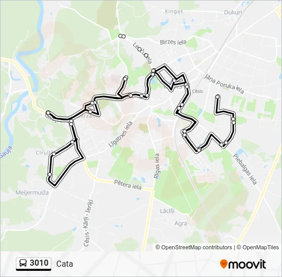 Автобус 3010: карта маршрута