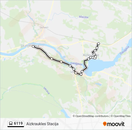 Автобус 6119: карта маршрута