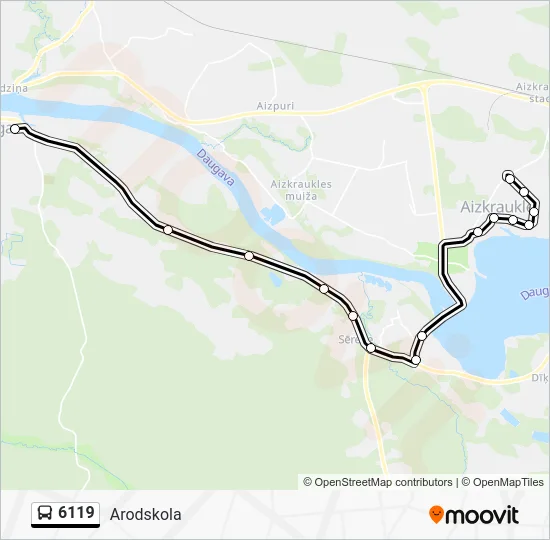 Автобус 6119: карта маршрута