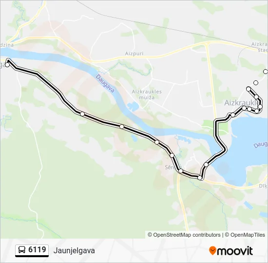 Автобус 6119: карта маршрута