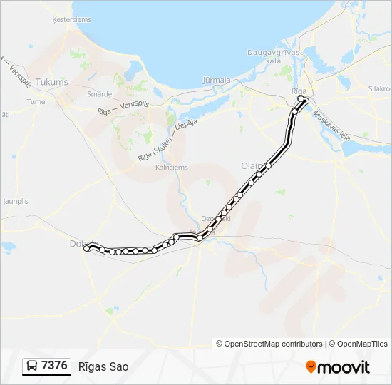 Автобус 7376: карта маршрута