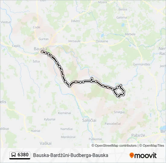 Автобус 6380: карта маршрута
