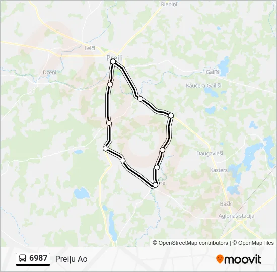 Автобус 6987: карта маршрута