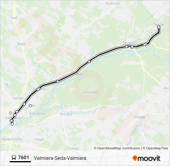 Автобус 7601: карта маршрута