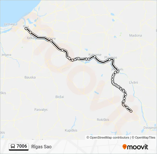 Автобус 7006: карта маршрута