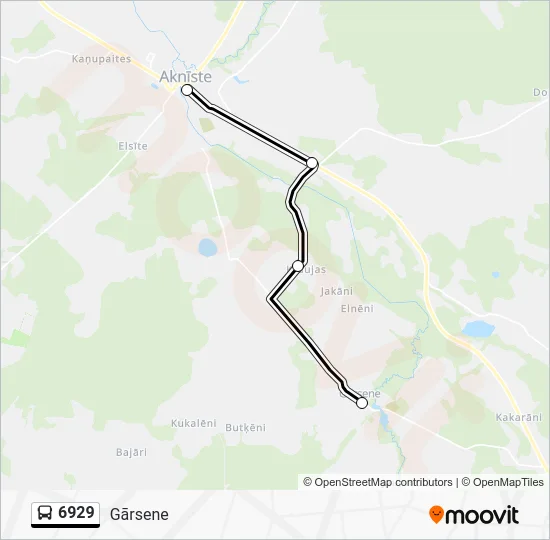 Автобус 6929: карта маршрута