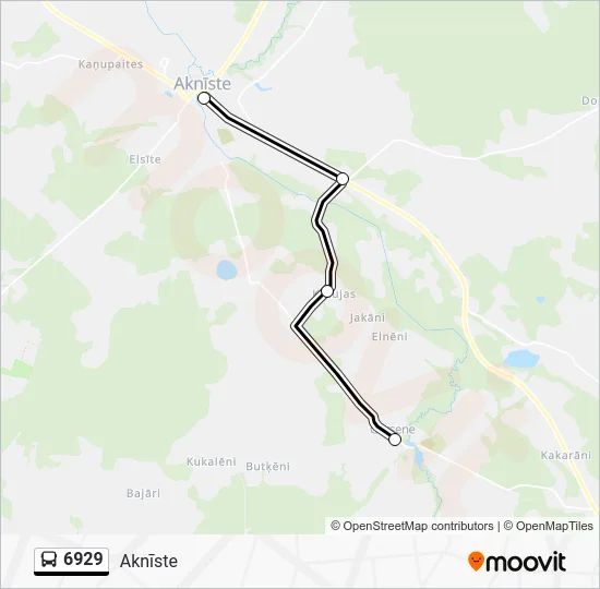 Автобус 6929: карта маршрута