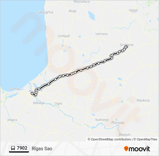 Автобус 7902: карта маршрута