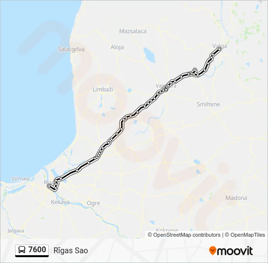 Автобус 7600: карта маршрута