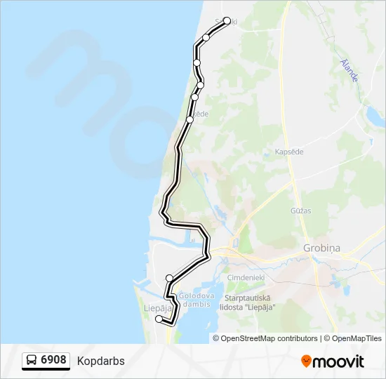 6908 Bus Line Map