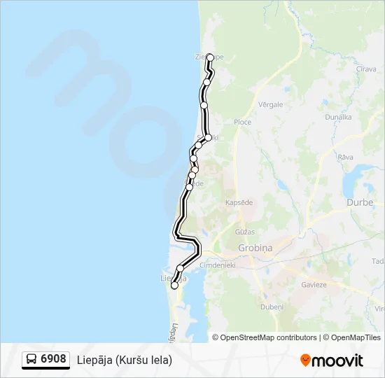 6908 Bus Line Map