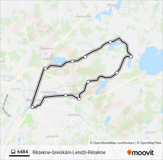 Автобус 6484: карта маршрута