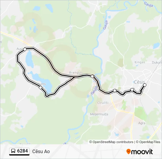 Автобус 6284: карта маршрута