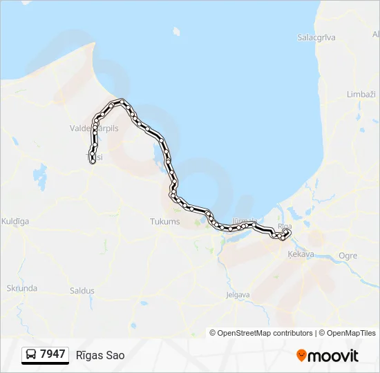 Автобус 7947: карта маршрута