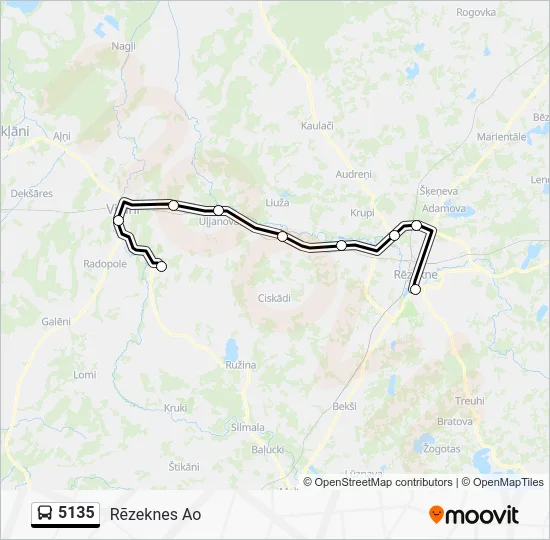 Автобус 5135: карта маршрута