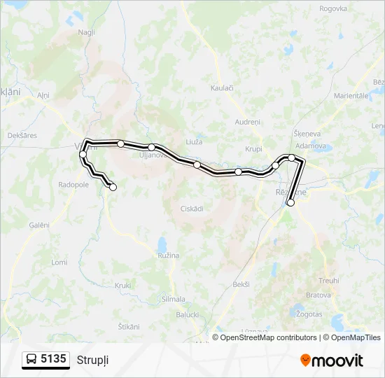 Автобус 5135: карта маршрута