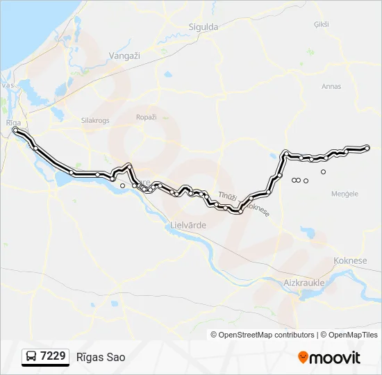 Автобус 7229: карта маршрута