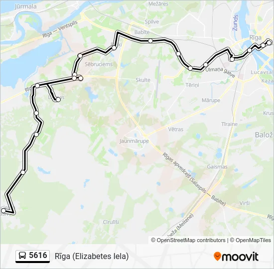 Автобус 5616: карта маршрута