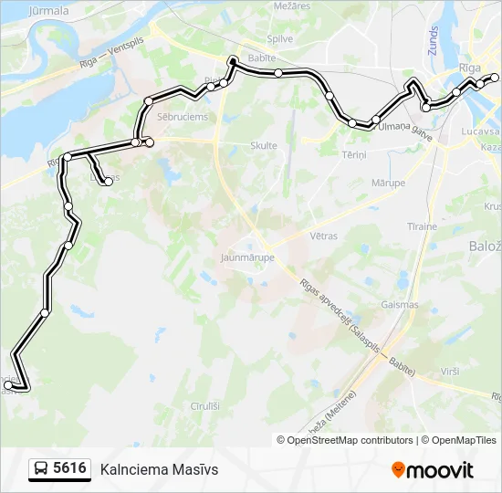 Автобус 5616: карта маршрута
