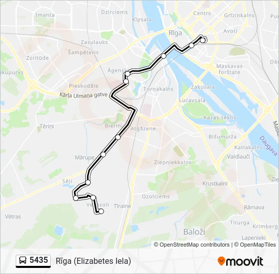Автобус 5435: карта маршрута
