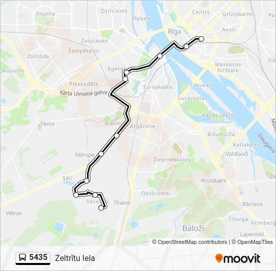 Автобус 5435: карта маршрута