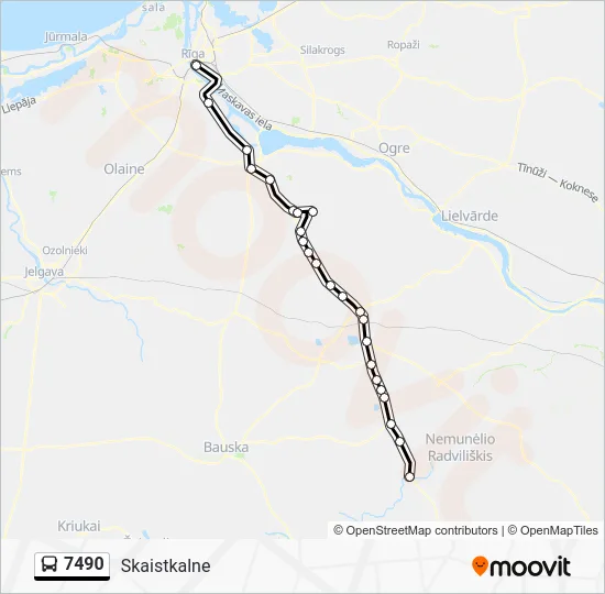 Автобус 7490: карта маршрута