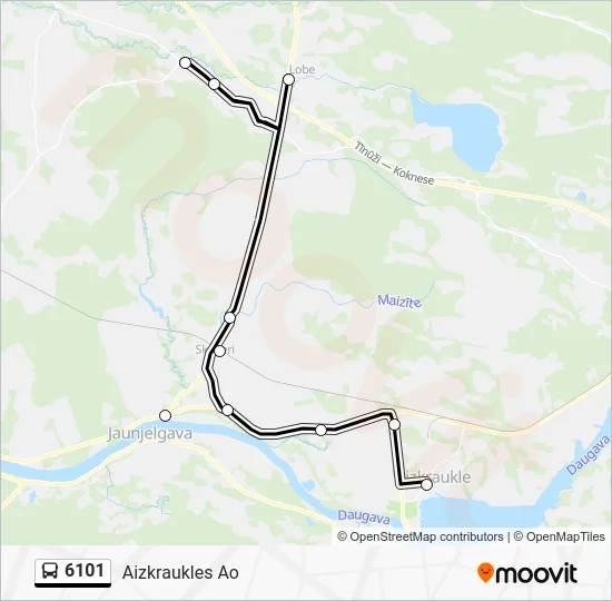 Автобус 6101: карта маршрута