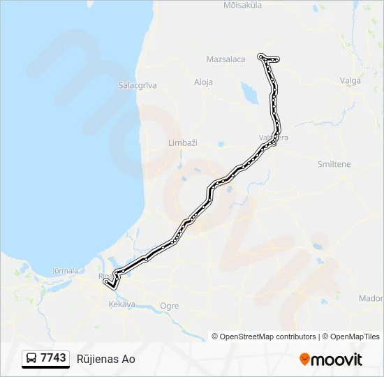 Автобус 7743: карта маршрута
