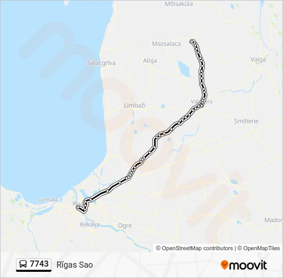 Автобус 7743: карта маршрута
