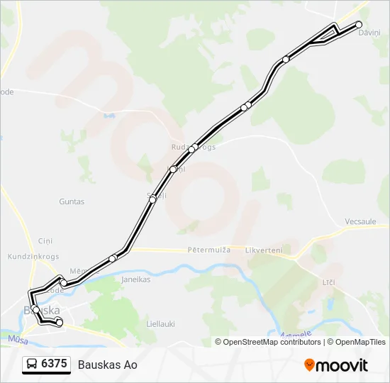 Автобус 6375: карта маршрута
