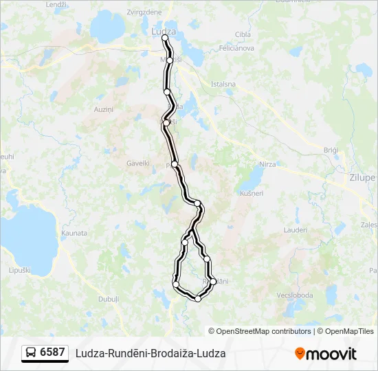 Автобус 6587: карта маршрута