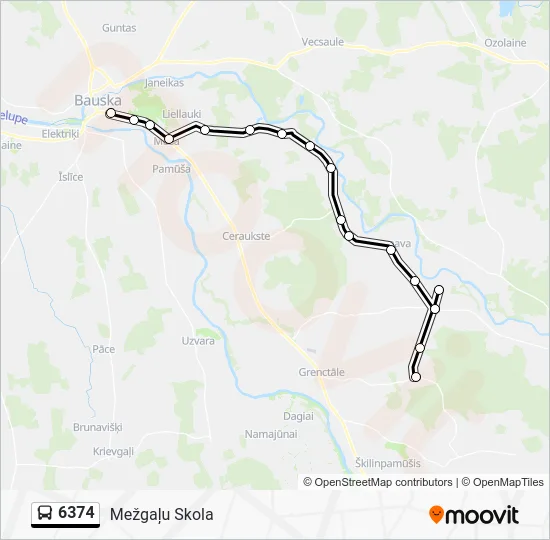 Автобус 6374: карта маршрута