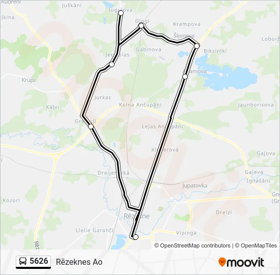 Автобус 5626: карта маршрута
