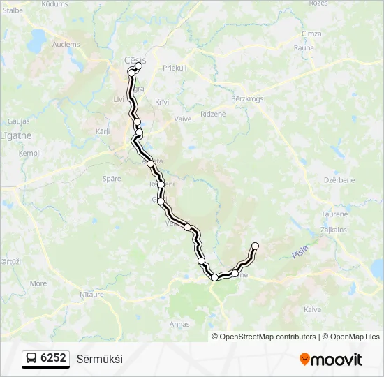 Автобус 6252: карта маршрута