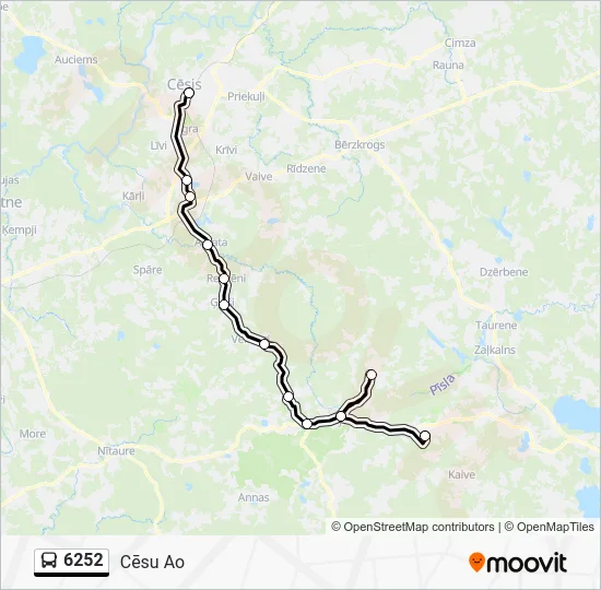 Автобус 6252: карта маршрута