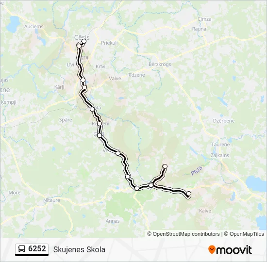 Автобус 6252: карта маршрута