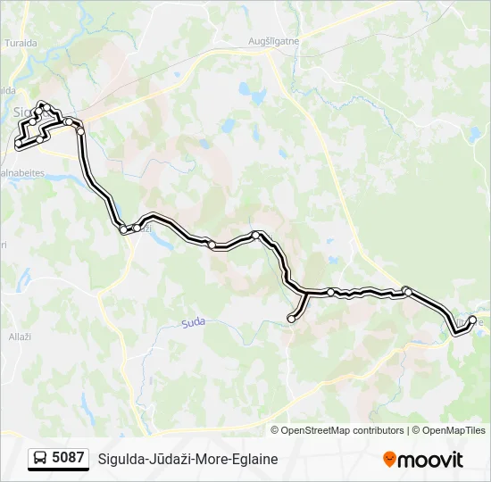 Автобус 5087: карта маршрута