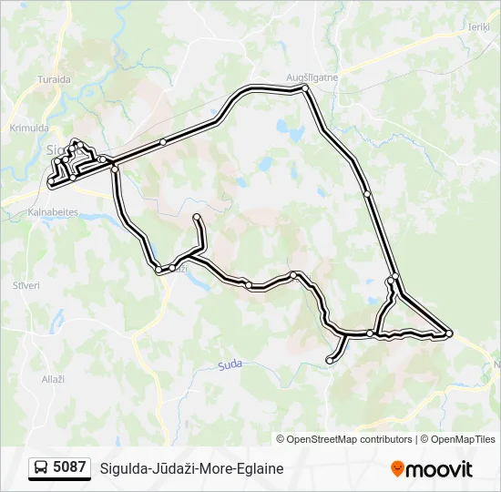 Автобус 5087: карта маршрута