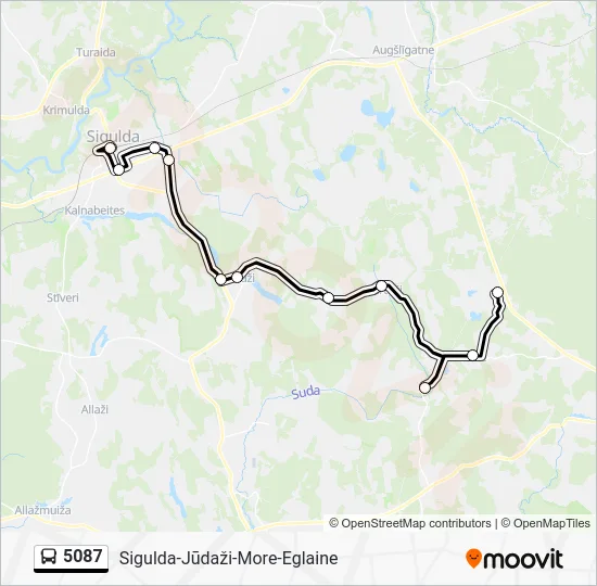 Автобус 5087: карта маршрута